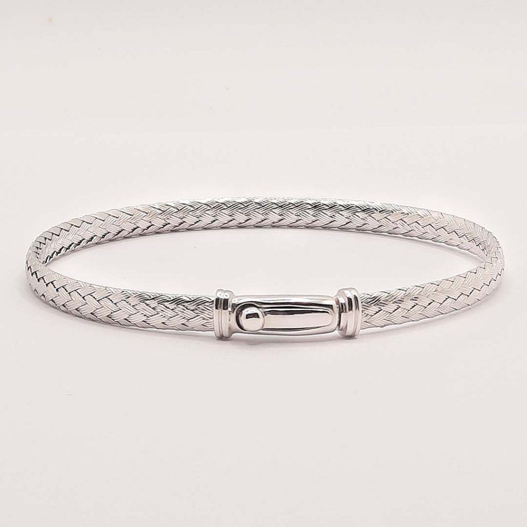 Bracelet Femme En Tresse Argentée - Neuf Avec étiquettes - Bijou Plaqué Argent