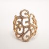 Bague dentelle diamants en or rose