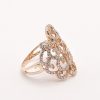 Bague dentelle diamants en or rose – Image 2
