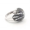 Bague or feu artifice saphirs diamants blanc et noir – Image 2