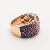 Bague jonc pavé semi précieuses et diamants or rose – Image 2