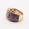 Bague jonc pavé semi précieuses et diamants or rose – Image 3