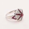Bague arts déco diamants et rubis en étoile or – Image 2