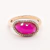 Bague rubis entourage diamants