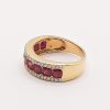 Demi alliance rubis ovales et diamants – Image 3