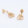 Boucles d'oreilles trèfle diamants et nacre