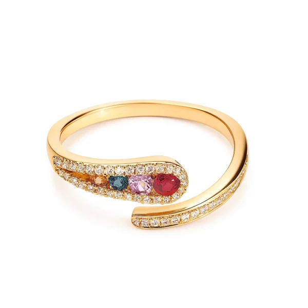 Bague naja saphirs multicolores diamants