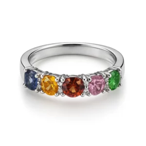 Bague saphirs multicolores diamants