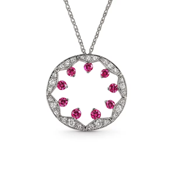 Pendentif rubis diamants