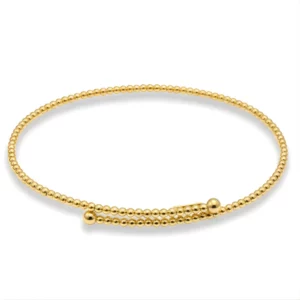 Bracelet perles en or lisses