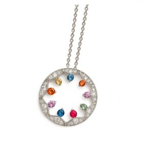 Pendentif saphirs multicolores