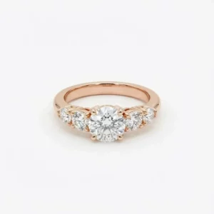 Bague de fiançaille or rose diamants