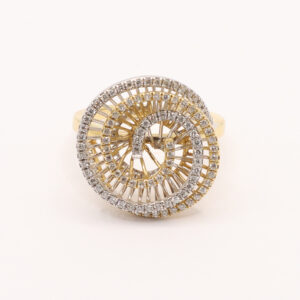 Bague coquillage diamants en or