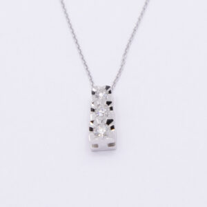 Pendentif trilogie diamants en or